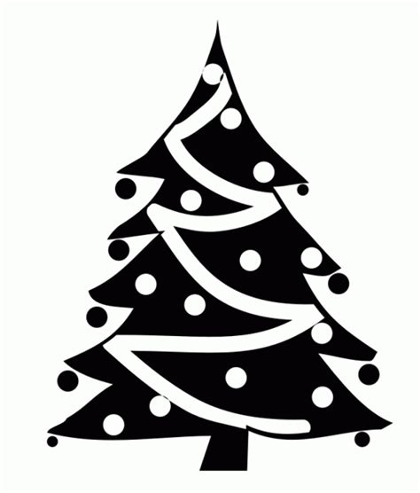 free christmas tree clipart black and white|More.